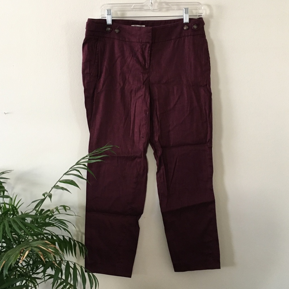 Loft linen cropped pants